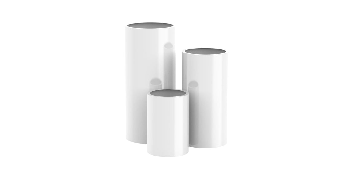 A Semi-Gloss White Cylinder Aluminum Planter