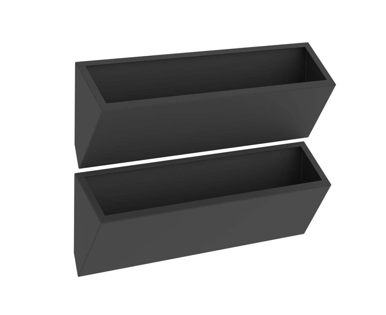 A Semi-Gloss Black Acute Wall Planter Aluminum Planter