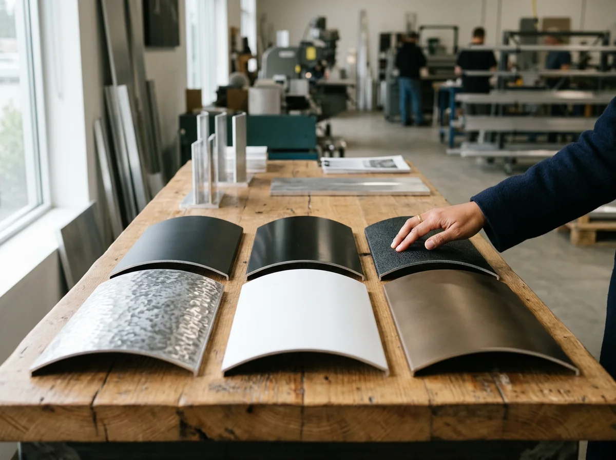 Finish sample review for aluminum planters